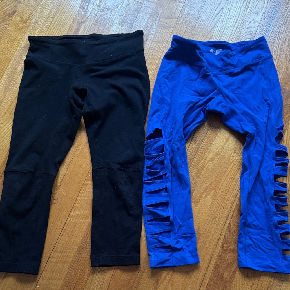 KiraGrace Yoga Leggings Bundle – Size XS – Black + Blue Cutout